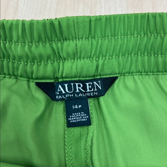Lauren Ralph Lauren Charmeuse Green Cargo Jogger Draw String Relaxed Pants 14P - Picture 8 of 12